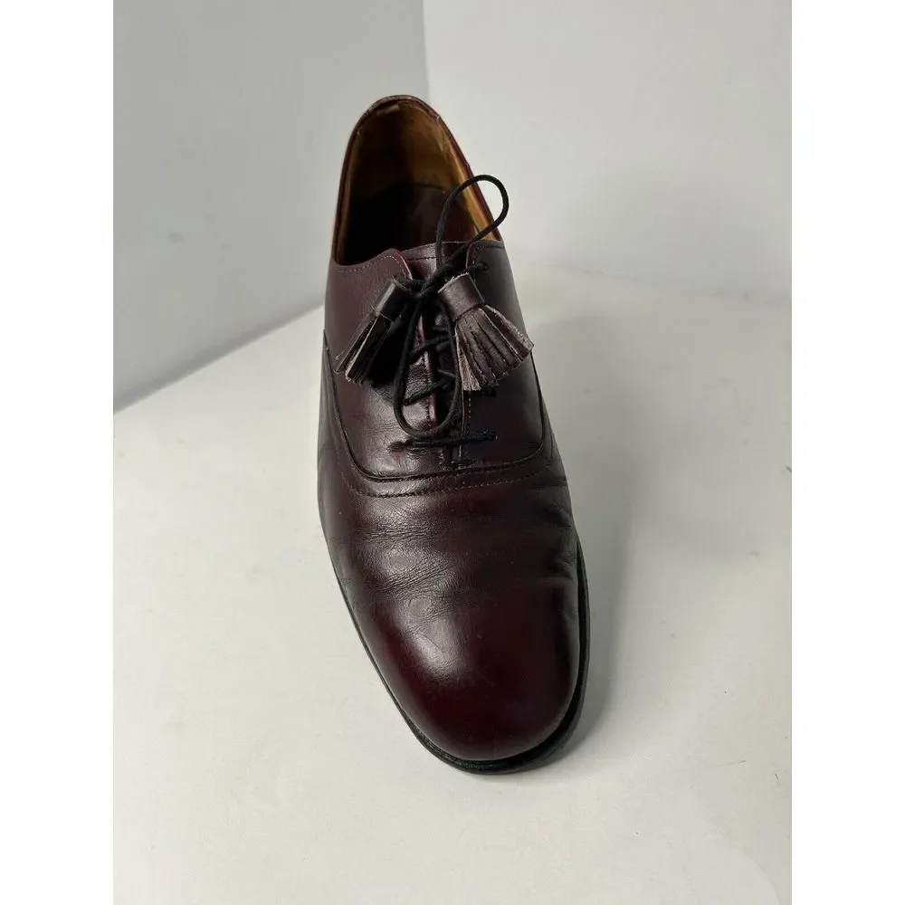 Allen Edmonds Hunter Burgundy Men's 8.5 E Leather‎ USA Oxfords Tassel Shoes